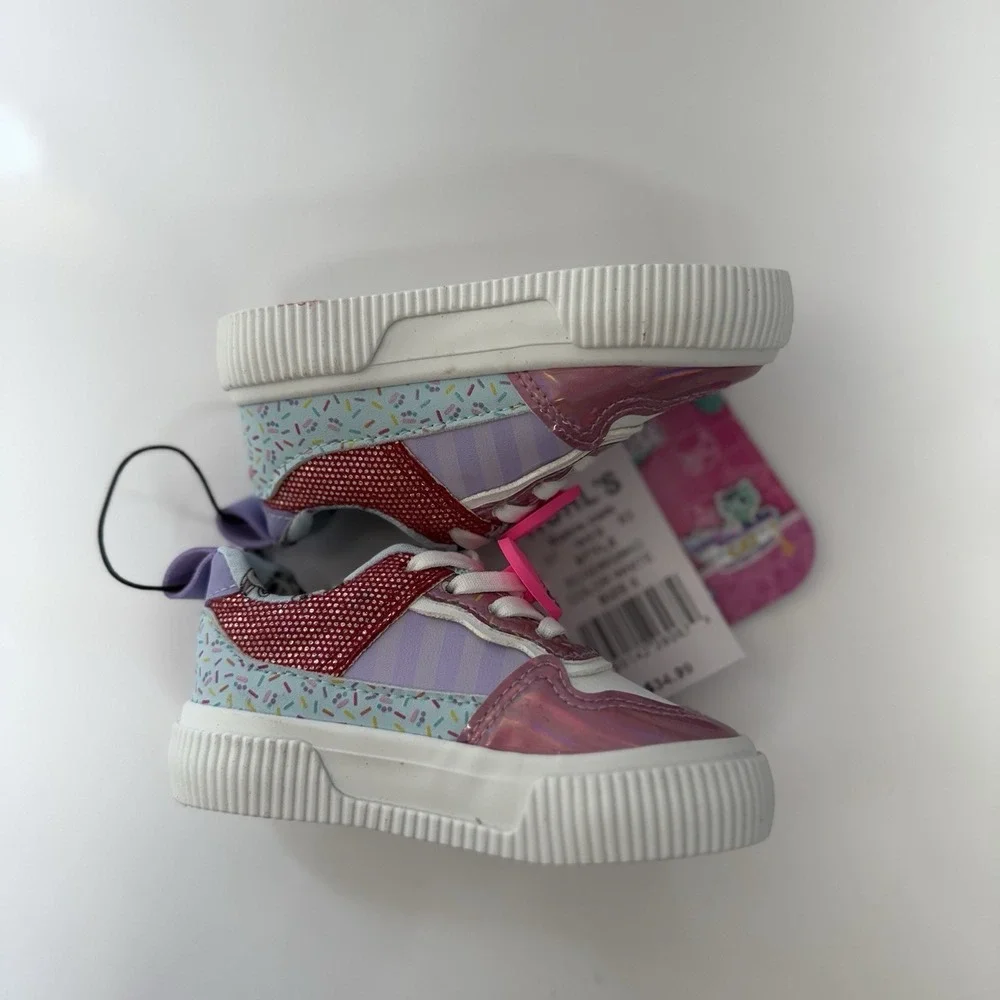 Girls Toddler Size 5 Gabbys Dollhouse Tennis Shoes NWT Sparkling Pink And White